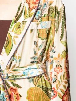 ETRO manteau texturé à taille ceinturée