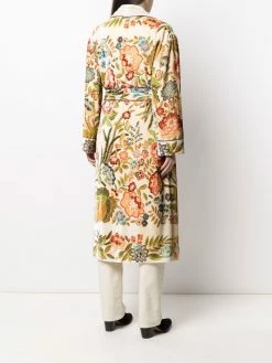 ETRO manteau texturé à taille ceinturée