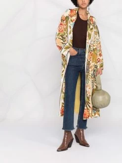 ETRO manteau texturé à taille ceinturée
