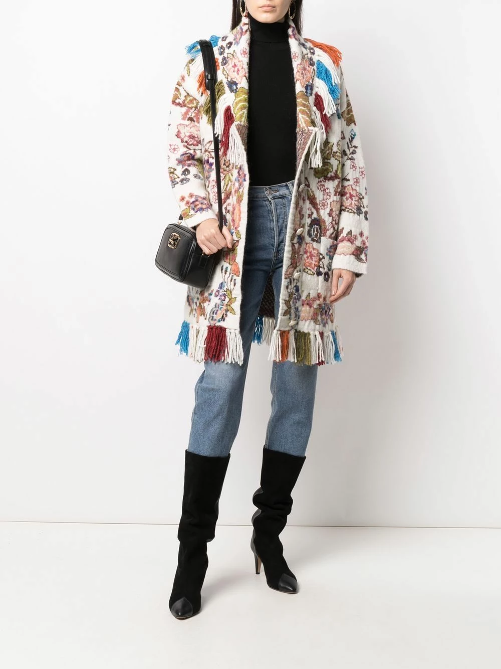 Bas Prix ETRO Cardigan fleuri à franges cardigans longs femme 2 ETRO cardigan fleuri à franges