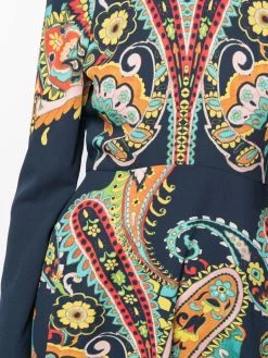ETRO robe en laine à imprimés multiples