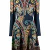 ETRO robe en laine à imprimés multiples