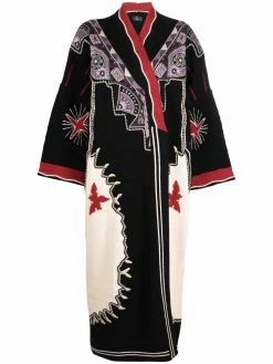 ETRO manteau en laine à broderies