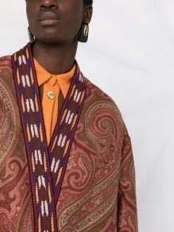 ETRO manteau long à motif cachemire