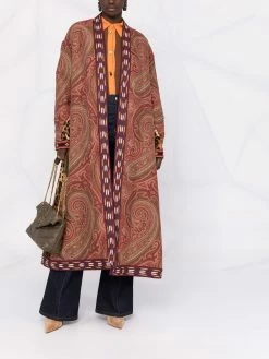 ETRO manteau long à motif cachemire