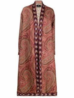 ETRO manteau long à motif cachemire