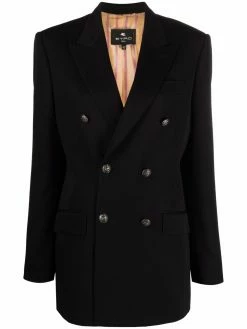 ETRO blazer en laine à boutonnière croisée