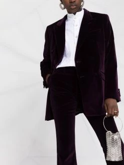 ETRO pantalon évasé à effet velours