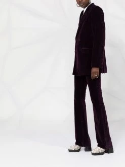 ETRO pantalon évasé à effet velours