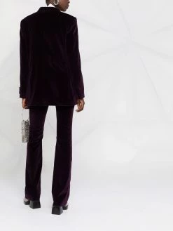 ETRO pantalon évasé à effet velours