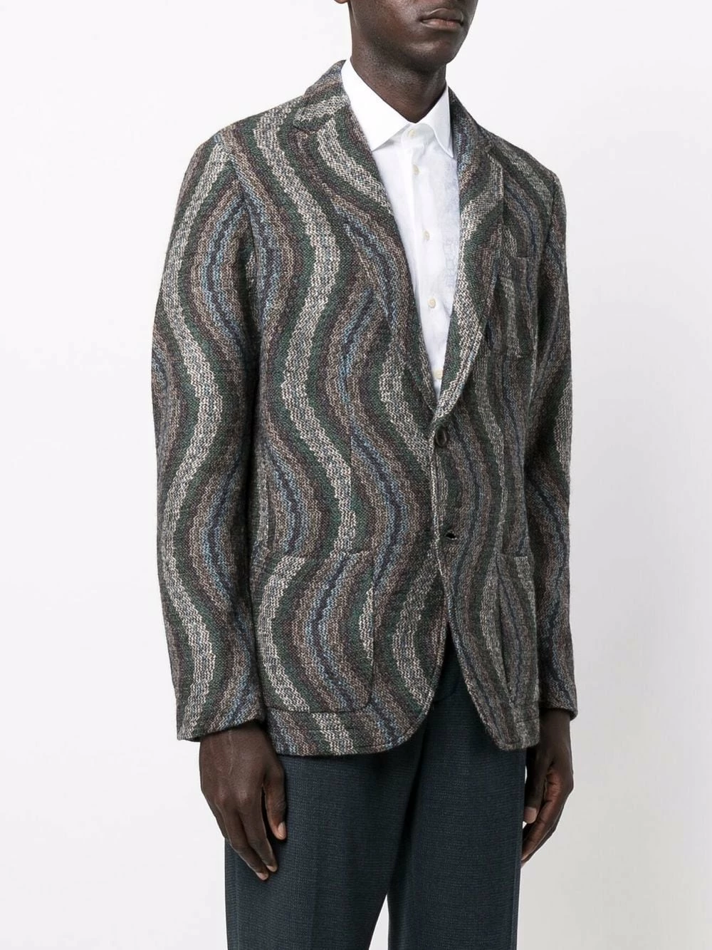 ETRO Prix Réduit Blazer en maille à motif zigzag blazers homme 3 ETRO blazer en maille à motif zigzag