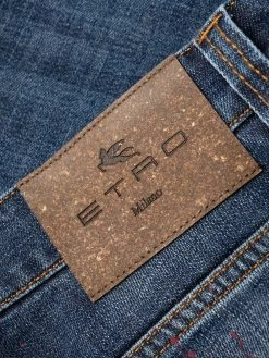 ETRO jean à effet taches de peinture
