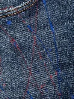 ETRO jean à effet taches de peinture