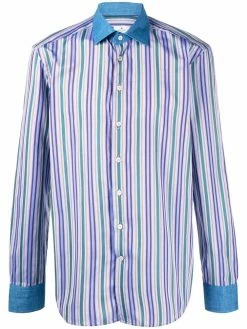 ETRO chemise rayée à col contrastant