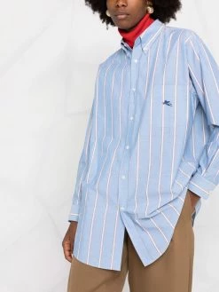 ETRO chemise rayée à logo brodé