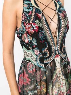 ETRO robe longue à fleurs brodées