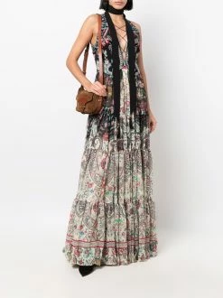 ETRO robe longue à fleurs brodées