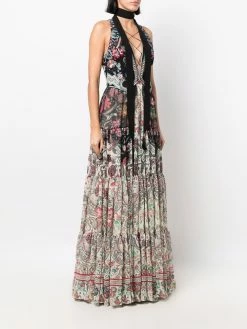 ETRO robe longue à fleurs brodées