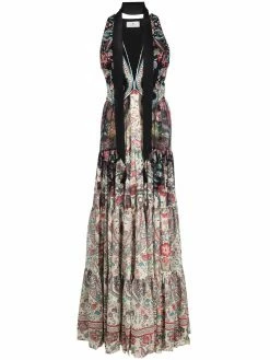 ETRO robe longue à fleurs brodées