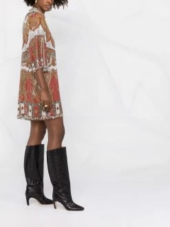 ETRO robe brodée de sequins à imprimé abstrait