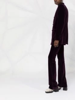 ETRO blazer en velours à boutonnière croisée