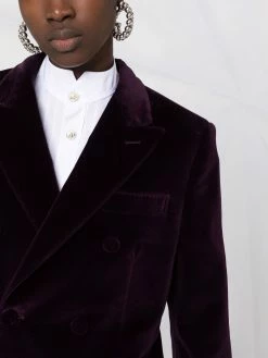 ETRO blazer en velours à boutonnière croisée
