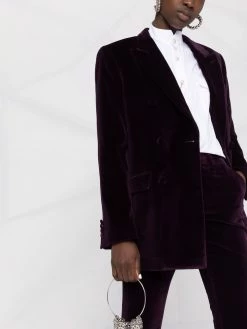 ETRO blazer en velours à boutonnière croisée