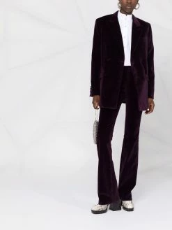 ETRO blazer en velours à boutonnière croisée