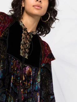 ETRO robe en velours à imprimé abstrait