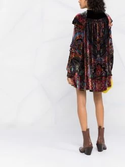 ETRO robe en velours à imprimé abstrait