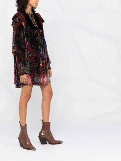 ETRO robe en velours à imprimé abstrait