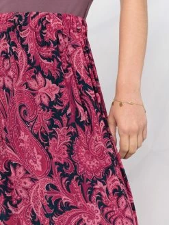 ETRO jupe en soie à motif cachemire