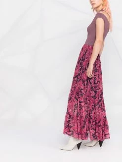 ETRO jupe en soie à motif cachemire