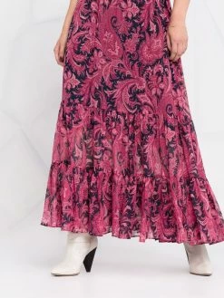 ETRO jupe en soie à motif cachemire