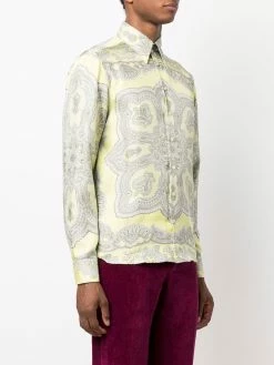 ETRO chemise en soie à imprimé cachemire
