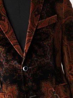 ETRO blazer en velours à motif cachemire
