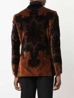 ETRO blazer en velours à motif cachemire