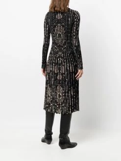 ETRO robe nervurée à motif cachemire