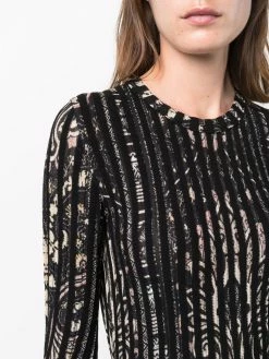 ETRO robe nervurée à motif cachemire