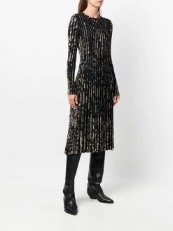 ETRO robe nervurée à motif cachemire