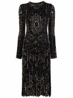 ETRO robe nervurée à motif cachemire