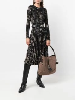 ETRO robe nervurée à motif cachemire