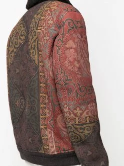 ETRO veste en cuir à motif cachemire