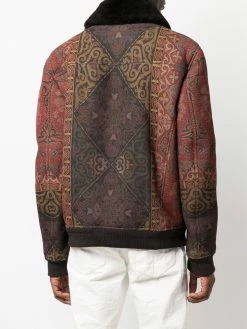 ETRO veste en cuir à motif cachemire