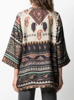 ETRO veste en soie à imprimé patchwork