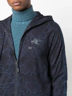 ETRO hoodie zippé à imprimé cachemire