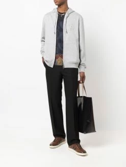ETRO hoodie zippé à logo brodé
