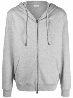 ETRO hoodie zippé à logo brodé