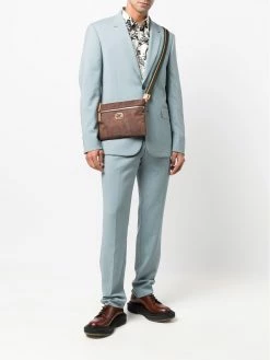 ETRO sacoche en cuir à imprimé cachemire