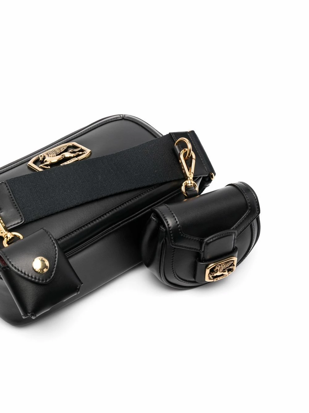 Première Qualité ETRO Sac à bandoulière en cuir à plaque logo sacs à bandoulière & besaces femme 4 ETRO sac à bandoulière en cuir à plaque logo